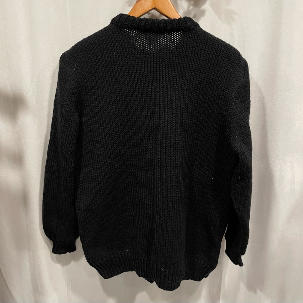 Fab fish quilted front sweater chunky button hand made oversized cardigan - Picture 10 of 12